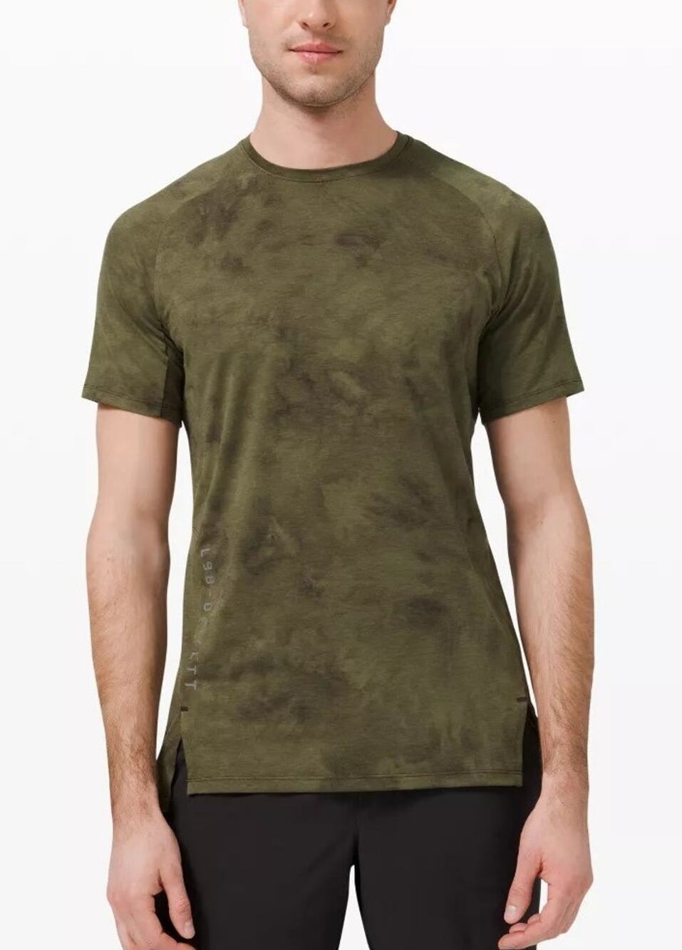 Lululemon Mens Always Agile Athletic Shirt Size M Green Dye Gym Workout Running